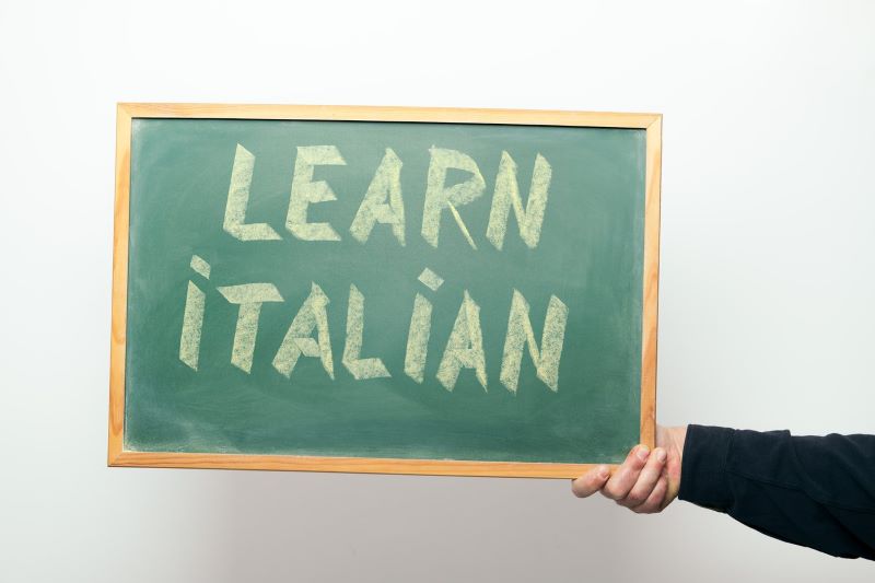 chalkboard with learn italian handwritten in chalk 2022 05 19 15 31 10 utc